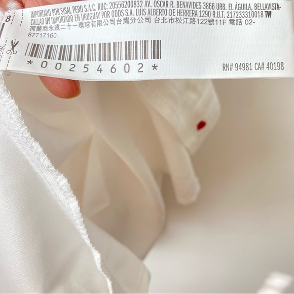 Forever21 White Plunge Neck Tie Front Red Hearts Dress Size Medium - Picture 9 of 10